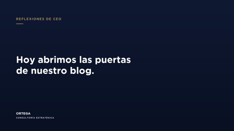 Blog de Ortega Consultoría Estratégica